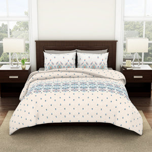 Ornate Eggnog - Cream Viscose Cotton Double Bedsheet - Reagalis By Spaces