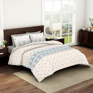 Ornate Eggnog - Cream Viscose Cotton Double Bedsheet - Reagalis By Spaces