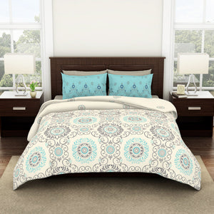 Ornate Vanilla Ice - Cream Viscose Cotton Double Bedsheet - Reagalis By Spaces