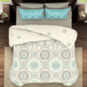 Ornate Vanilla Ice - Cream Viscose Cotton Double Bedsheet - Reagalis By Spaces