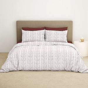 Geometric Fired Brick - Dark Brown 100% Cotton King Size Bedsheet - Maya By Spaces