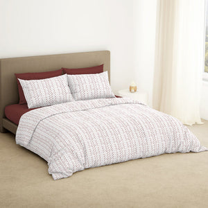 Geometric Fired Brick - Dark Brown 100% Cotton King Size Bedsheet - Maya By Spaces