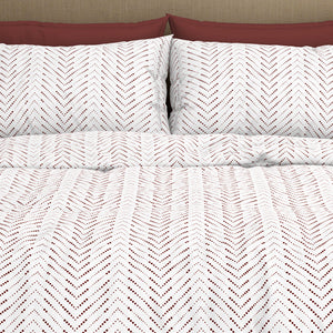 Geometric Fired Brick - Dark Brown 100% Cotton King Size Bedsheet - Maya By Spaces