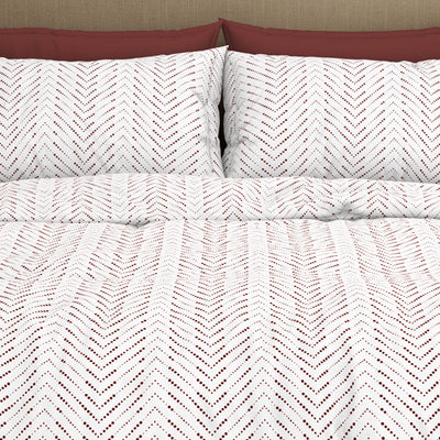 Geometric Fired Brick - Dark Brown 100% Cotton King Size Bedsheet - Maya By Spaces