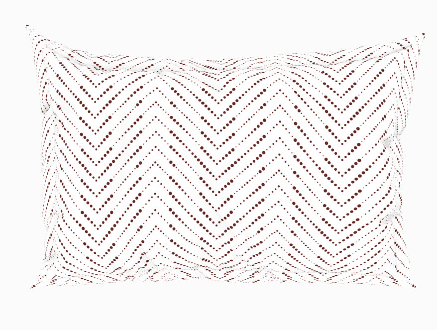 Geometric Fired Brick - Dark Brown 100% Cotton King Size Bedsheet - Maya By Spaces