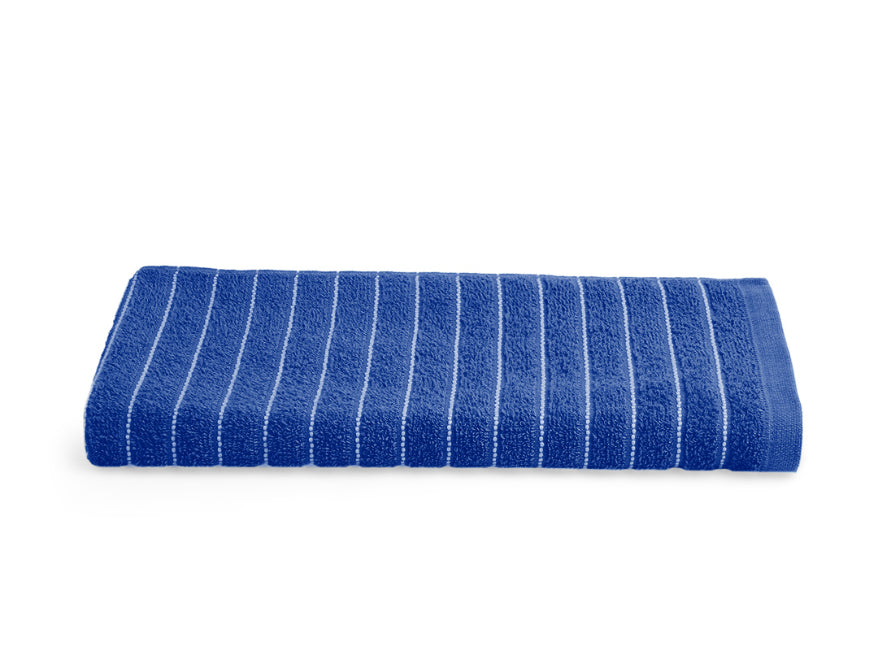 Navy Blue 100% Cotton Bath Towel - 2-In-1 By Welspun