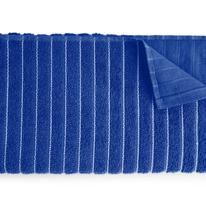 Navy Blue 100% Cotton Bath Towel - 2-In-1 By Welspun