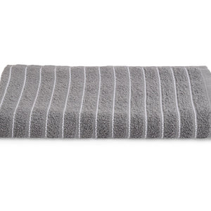 Gunmetal Grey 100% Cotton Bath Towel - 2-In-1 By Welspun