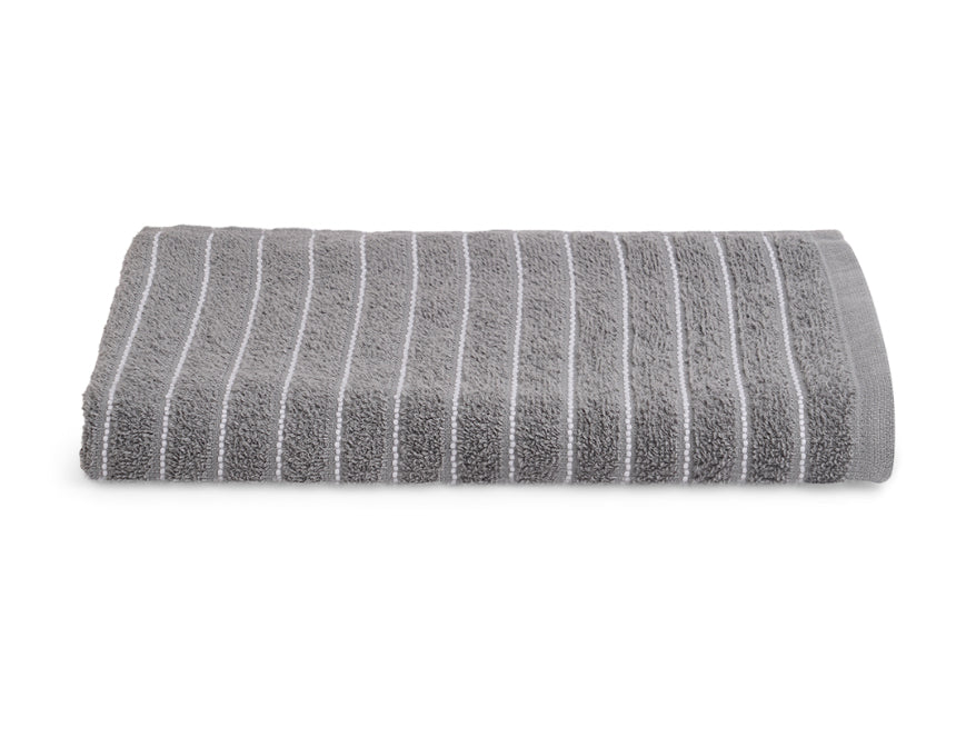 Gunmetal Grey 100% Cotton Bath Towel - 2-In-1 By Welspun