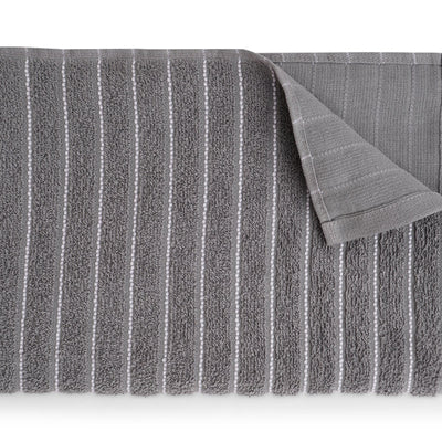 Gunmetal Grey 100% Cotton Bath Towel - 2-In-1 By Welspun