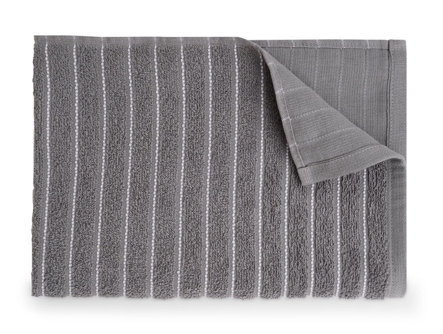 Gunmetal Grey 100% Cotton Bath Towel - 2-In-1 By Welspun
