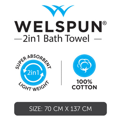 Mimosa 100% Cotton Bath Towel - 2-In-1 By Welspun