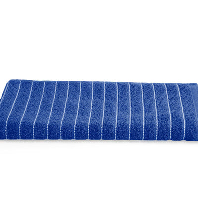 Navy Blue - Dark Blue 100% Cotton Bath Towel - 2-In-1 By Welspun
