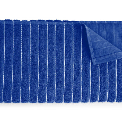 Navy Blue - Dark Blue 100% Cotton Bath Towel - 2-In-1 By Welspun