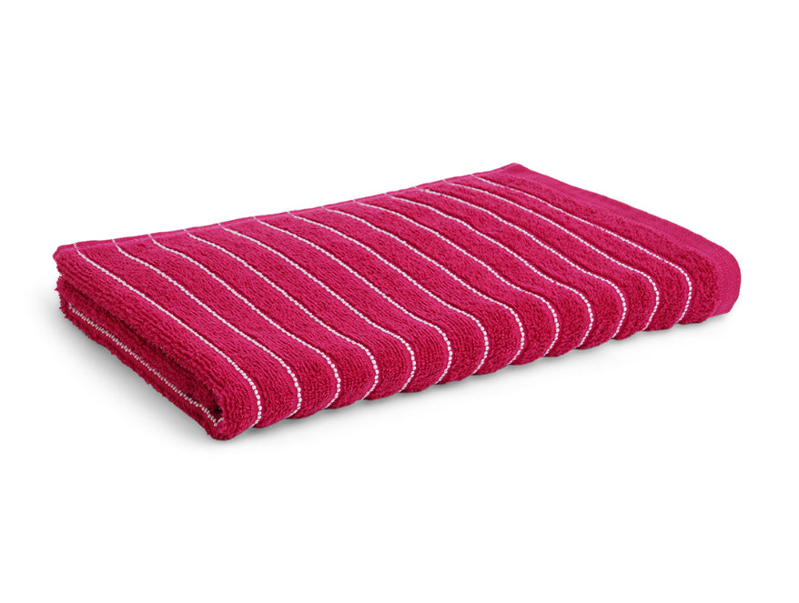 Cherry - Dark Red 100% Cotton Bath Towel - 2-In-1 By Welspun