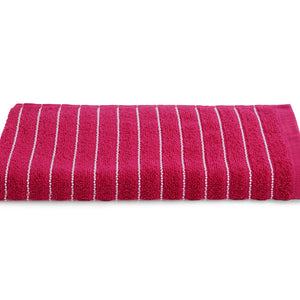 Cherry - Dark Red 100% Cotton Bath Towel - 2-In-1 By Welspun