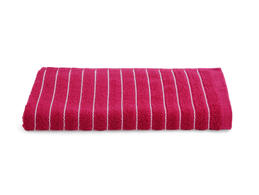 Cherry - Dark Red 100% Cotton Bath Towel - 2-In-1 By Welspun