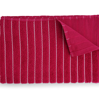 Cherry - Dark Red 100% Cotton Bath Towel - 2-In-1 By Welspun