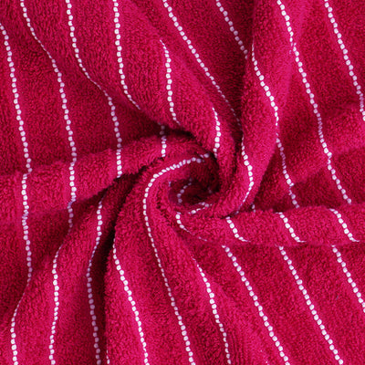 Cherry - Dark Red 100% Cotton Bath Towel - 2-In-1 By Welspun