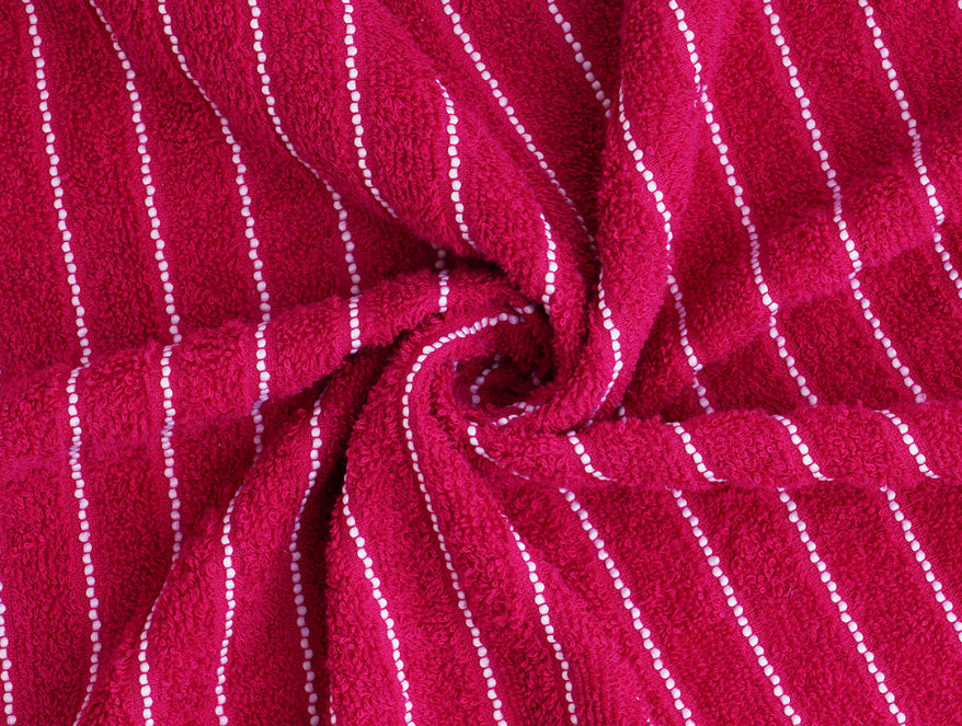 Cherry - Dark Red 100% Cotton Bath Towel - 2-In-1 By Welspun