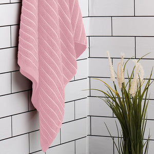 Parfait Pink - Blush 100% Cotton Bath Towel - 2-In-1 By Welspun