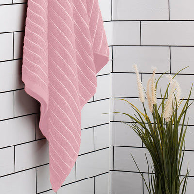 Parfait Pink - Blush 100% Cotton Bath Towel - 2-In-1 By Welspun