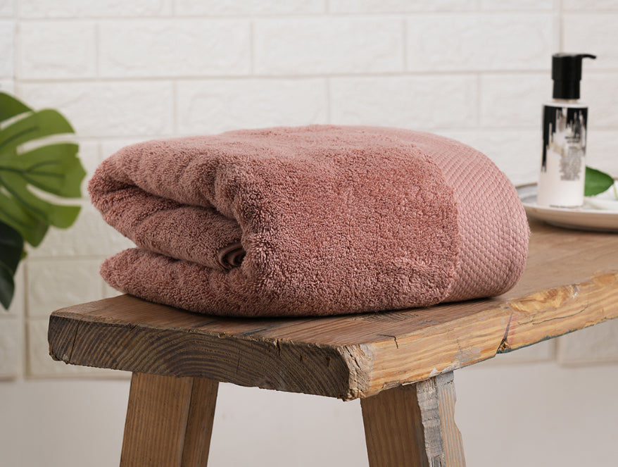 Rose Tan - Blush 100% Egyptian Cotton Bath Towel - Luxury Egyption Cotton By Spaces