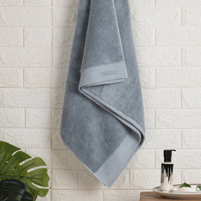 Blue Fog - Light Blue 100% Egyptian Cotton Bath Towel - Luxury Egyption Cotton By Spaces