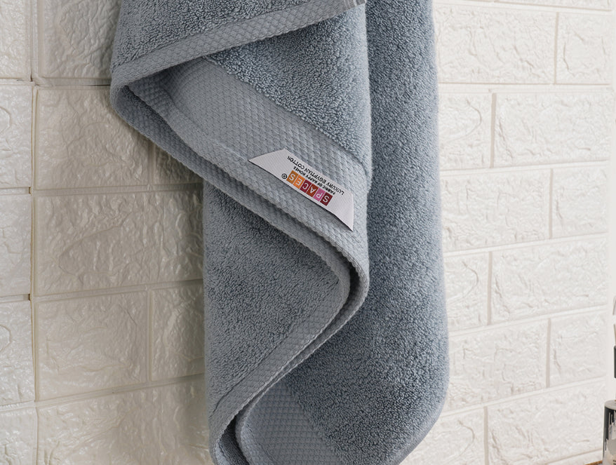 Blue Fog - Light Blue 100% Egyptian Cotton Bath Towel - Luxury Egyption Cotton By Spaces