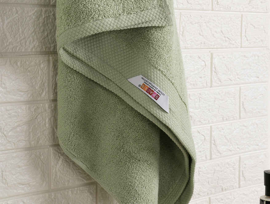 Smoke Green - Light Green 100% Egyptian Cotton Bath Towel - Luxury Egyption Cotton By Spaces