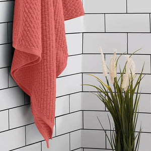 Spiced Coral - Dark Orange 100% Cotton Bath Towel - Genesis By Spaces