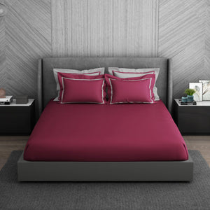 Solid Sangaria - Dark Violet Hygro Cotton King Size Bedsheet - Hygro By Spaces