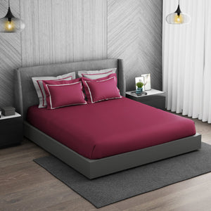 Solid Sangaria - Dark Violet Hygro Cotton King Size Bedsheet - Hygro By Spaces