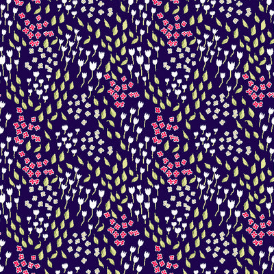 Floral Mulberry Purple - Dark Violet 100% Cotton King Size Bedsheet - Adonia(Anti Bacterial) By Spaces