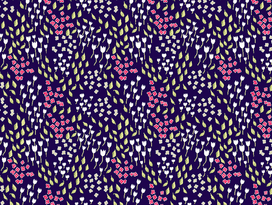 Floral Mulberry Purple - Dark Violet 100% Cotton King Size Bedsheet - Adonia(Anti Bacterial) By Spaces