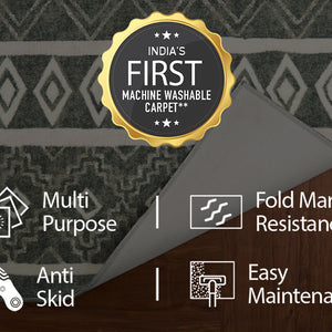 Anti Skid Grey Wonder Full Carpet By Welspun