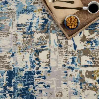Anti Skid Blue Wonder Full Carpet By Welspun