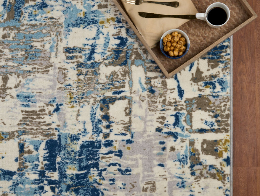 Anti Skid Blue Wonder Full Carpet By Welspun