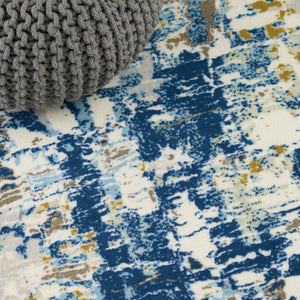 Anti Skid Blue Wonder Full Carpet By Welspun