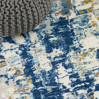 Anti Skid Blue Wonder Full Carpet By Welspun