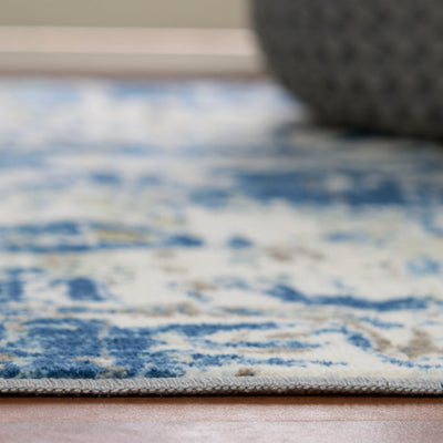 Anti Skid Blue Wonder Full Carpet By Welspun