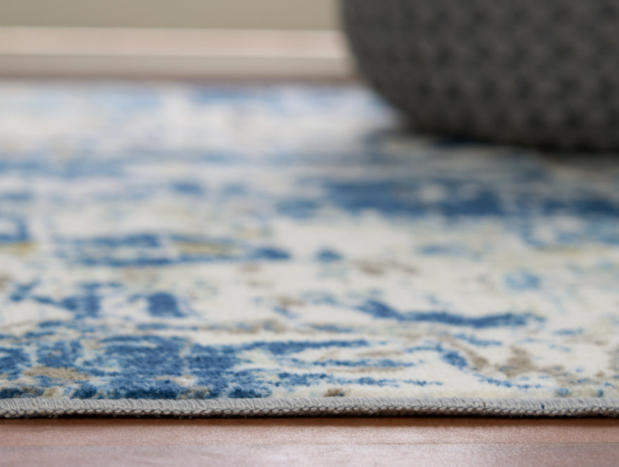 Anti Skid Blue Wonder Full Carpet By Welspun