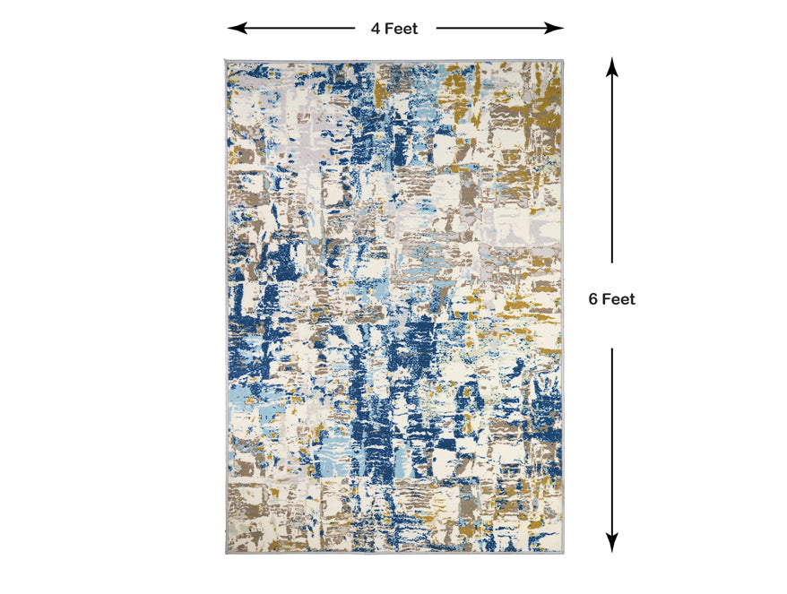 Anti Skid Blue Wonder Full Carpet By Welspun