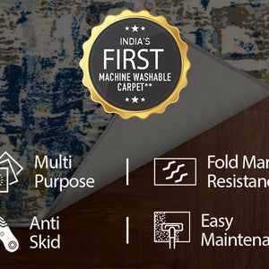 Anti Skid Blue Wonder Full Carpet By Welspun