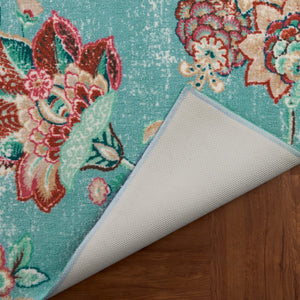Anti Skid Light Blue Wonder Full Carpet By Welspun