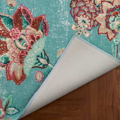 Anti Skid Light Blue Wonder Full Carpet By Welspun