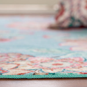 Anti Skid Light Blue Wonder Full Carpet By Welspun