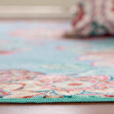 Anti Skid Light Blue Wonder Full Carpet By Welspun