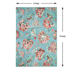 Anti Skid Light Blue Wonder Full Carpet By Welspun