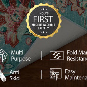 Anti Skid Light Blue Wonder Full Carpet By Welspun